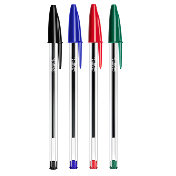 Penna a sfera Cristal - punta 1.0mm - colori assortiti - BIC - barattolo 20 pezzi