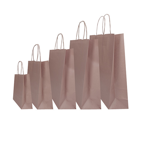 Shopper Twisted - maniglie cordino - 36 x 12 x 41 cm - carta kraft - rosa antico - Mainetti Bags - conf. 25 pezzi