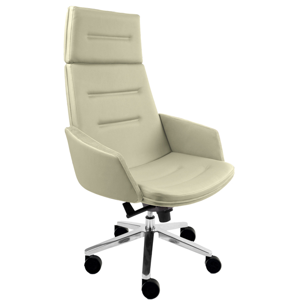 Poltrona direzionale Master - con braccioli inclusi e poggiatesta - panna - Unisit