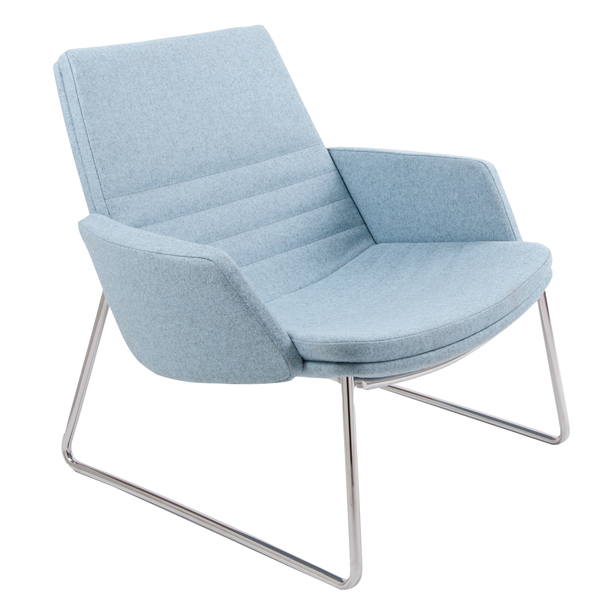 Poltrona direzionale Master - con braccioli inclusi e gambe fisse - celeste - Unisit