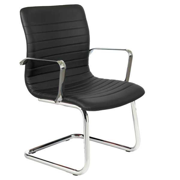 Seduta attesa Euterpe cromo EPVC - con braccioli inclusi- nero - Unisit