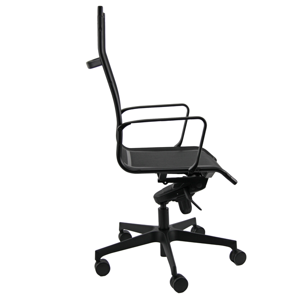 Poltrona direzionale Pollux all black PVP - con braccioli inclusi - nero - Unisit