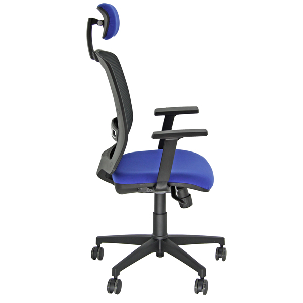 Poltrona semidirezionale Molly MLAPG - con braccioli regolabili e poggiatesta - blu - Unisit