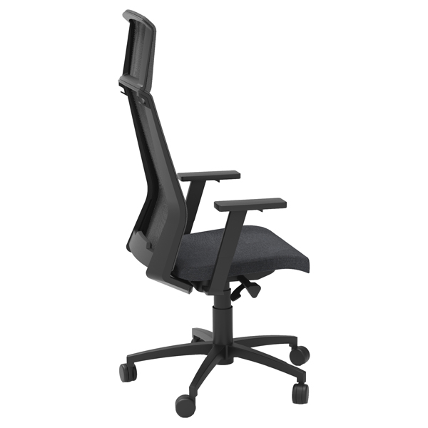 Poltrona semidirezionale Light LLNPRO - con braccioli regolabili - nero - Unisit