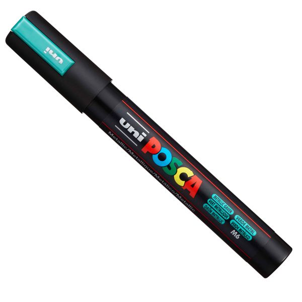 Marcatore Uni Posca PC5M - con coperchio argento - punta media - colori assortiti - Uni Mitsubishi - gift box 18 pezzi