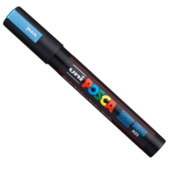 Marcatore Uni Posca PC5M - con coperchio argento - punta media - colori assortiti - Uni Mitsubishi - gift box 18 pezzi