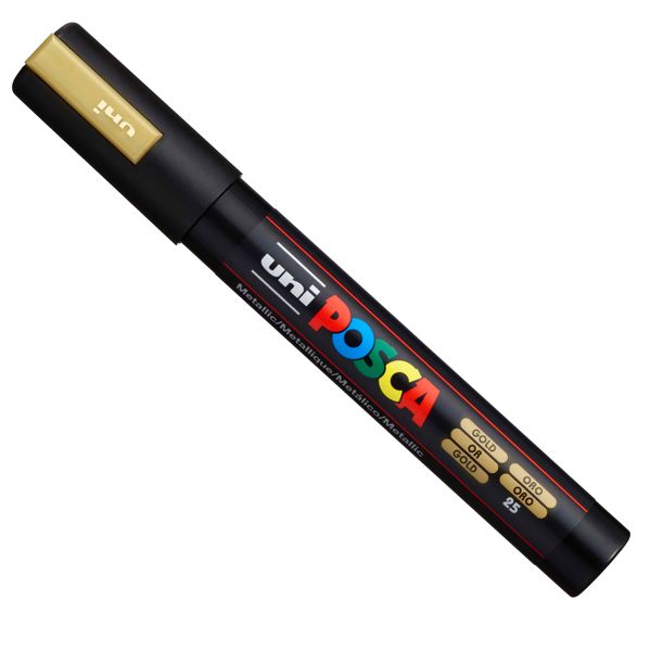 Marcatore Uni Posca PC5M - con coperchio argento - punta media - colori assortiti - Uni Mitsubishi - gift box 18 pezzi