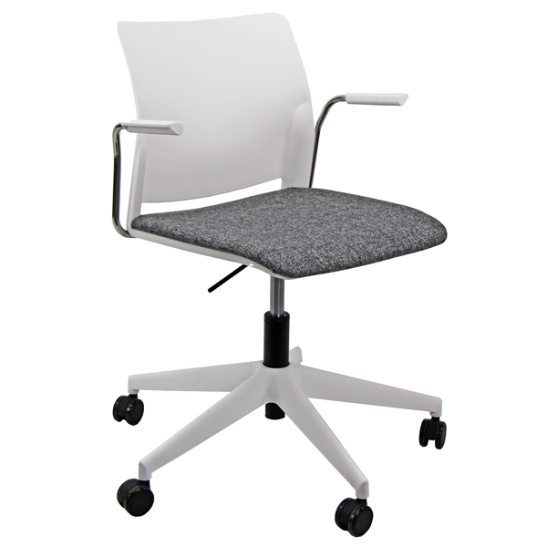 Seduta home/office Alpha APGBBRT - con braccioli inclusi - bianco/grigio - Unisit