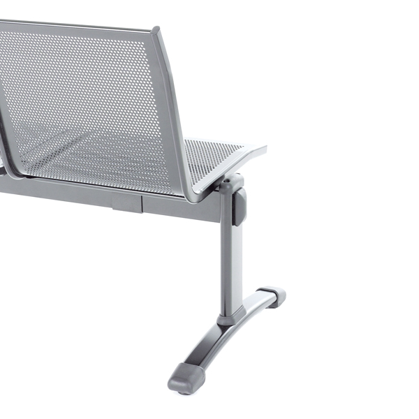 Panca attesa Plexus PS2PT - 2 posti - con tavolo - senza braccioli - grigio - Unisit