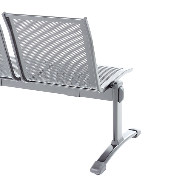 Panca attesa Plexus PS3P - 3 posti - senza braccioli - grigio - Unisit