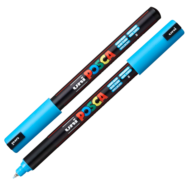 Marcatore Uni Posca PC1M - punta extra fine 0.7 mm - colori assortiti - Uni Mitsubishi - conf. 10 pezzi