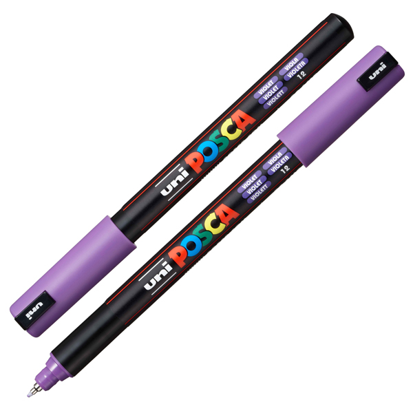 Marcatore Uni Posca PC1M - punta extra fine 0.7 mm - colori assortiti - Uni Mitsubishi - conf. 10 pezzi
