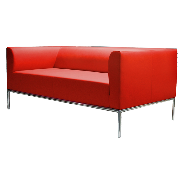 Divanetto Diwa DW2 - 2 posti - con braccioli inclusi - rosso - Unisit