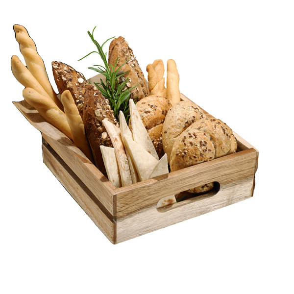 Cassetta per alimenti - 20 x 20 x 7 cm - legno di acacia - Leone