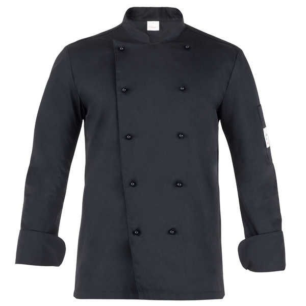 Giacca da cuoco Adriano - a manica lunga - taglia S - nero - Giblor's