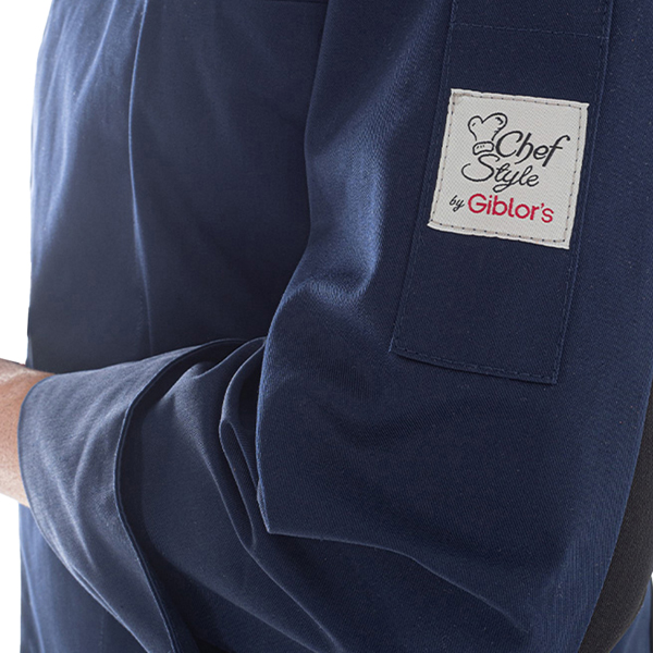 Giacca da cuoco Raul - a manica lunga - taglia S - blu - Giblor's