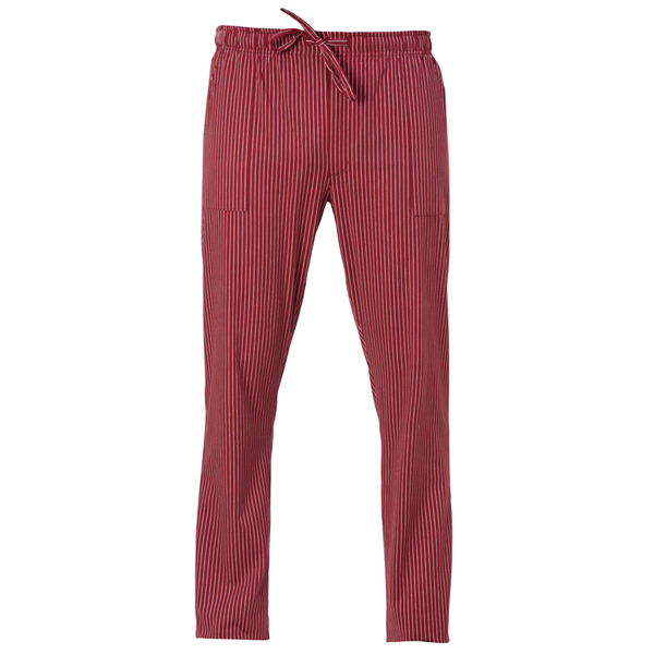 Pantalone da cuoco Enrico - taglia S - gessato bordeaux - Giblor's
