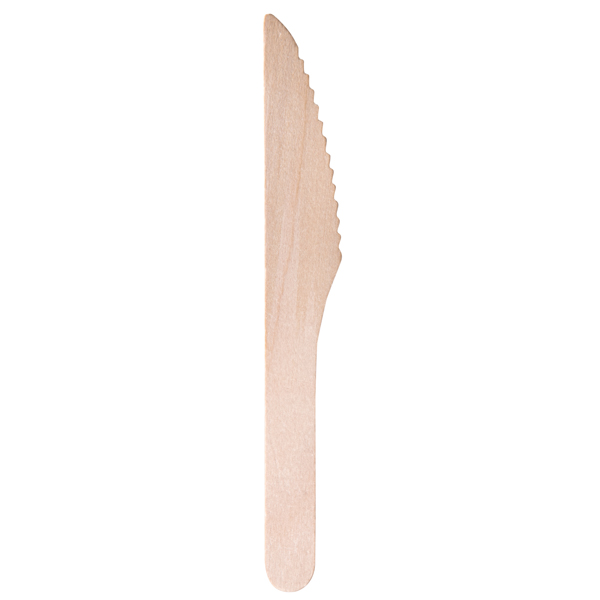 Coltello monouso in legno - 16 cm - Signor Bio - conf. 100 pezzi