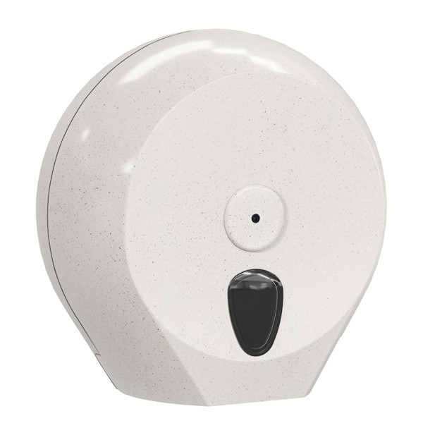 Dispenser carta igienica Woodplastic rotolo Mini Jumbo plus - 27,3 x 12,8 x 27 cm - rotolo diametro 23 cm - bianco - Mar Plast