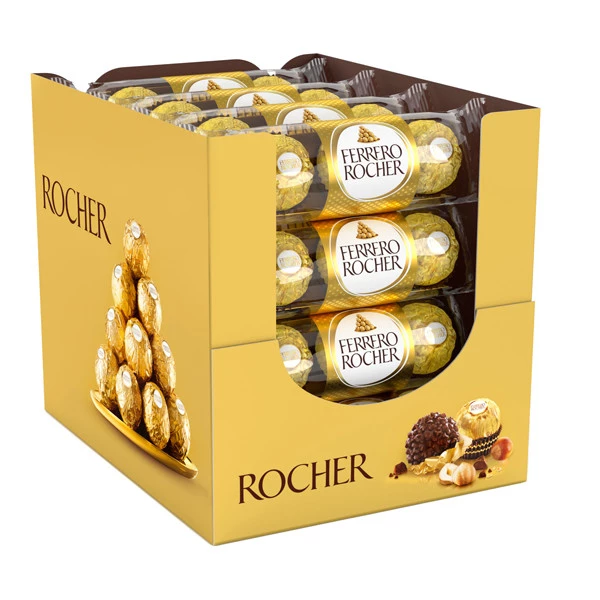 Praline Rocher - gusto cioccolato/nocciola - Ferrero - conf. 3 pezzi