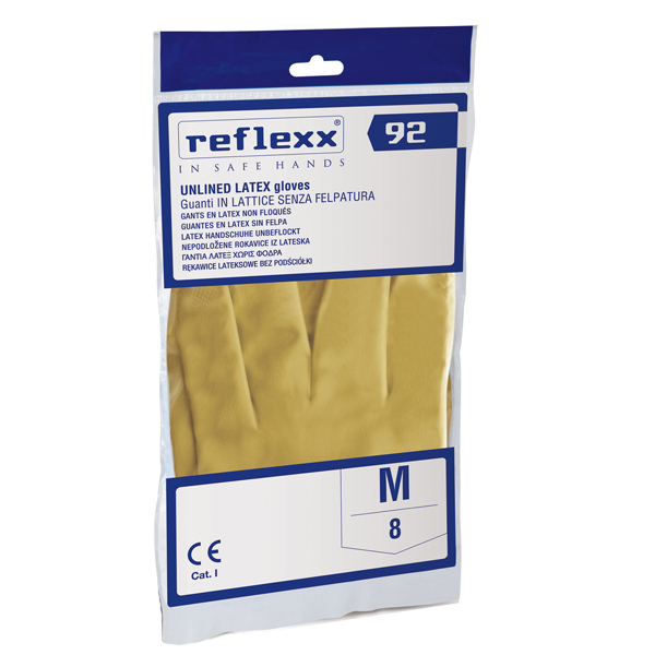 Coppia di guanti in lattice non felpato R92 - tg XL - giallo - Reflexx