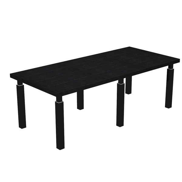 Tavolo riunione Prestige Quadro - 220 x 100 cm - nero venato/ nero