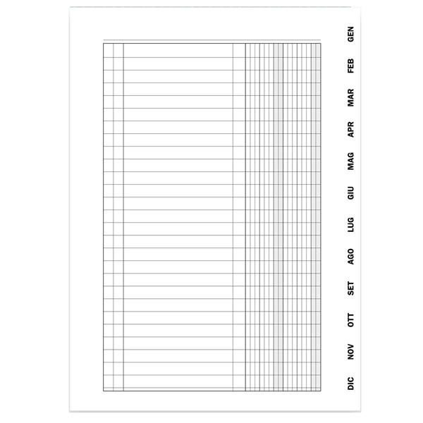 Registro scadenzario spiralato Gennaio/Dicembre - 10 pagine per mese - 24 x 17 cm - 2016N1363 - Data Ufficio