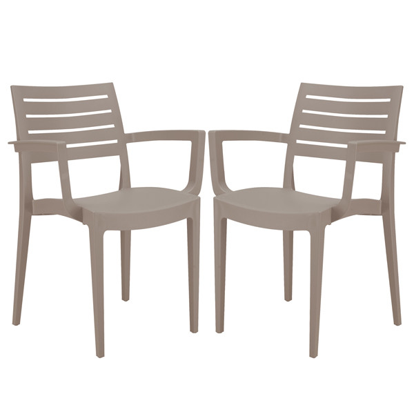 Sedia Firenze - con braccioli - 59 x 51 x 80 cm - polipropilene - juta - Grandsoleil - conf. 2 pezzi