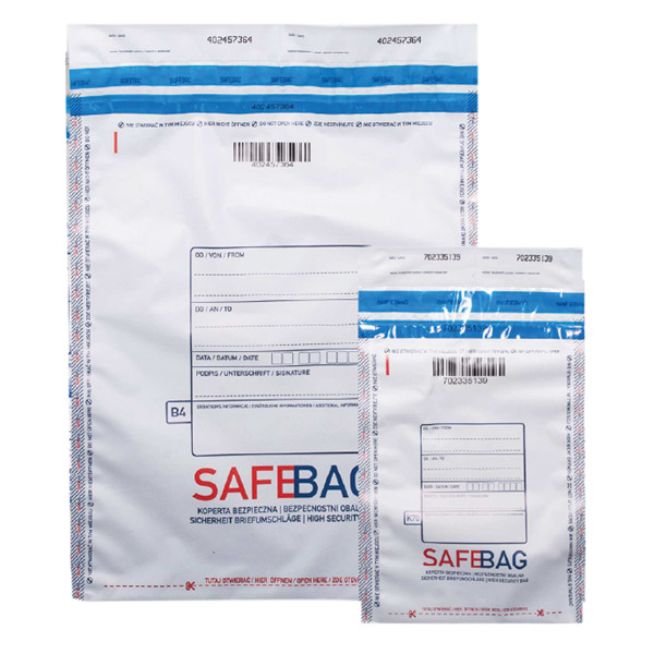Sacchetti di sicurezza Safe Bag - per corrieri - C3 - 32,1 x 47 + 4 cm - PE - bianco - Bong Packaging - conf. 100 pezzi