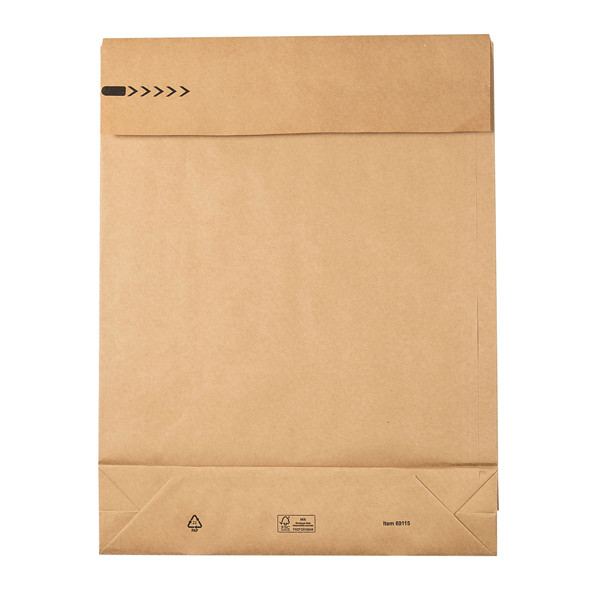 Sacchetti a fondo quadro E-Green - C3 - 35 x 45 x 8 + 10 cm - carta kraft - avana - Bong Packaging - conf. 200 pezzi