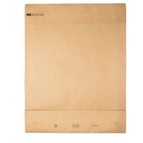 Sacchetti a fondo quadro E-Green - 45 x 57 x 10 + 10 cm - carta kraft - avana - Bong Packaging - conf. 100 pezzi