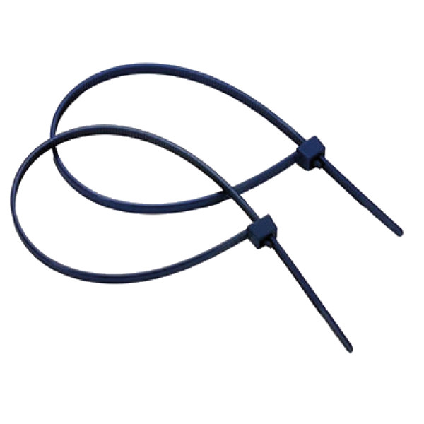 Fascette detectabili - con chiusura acciaio - 36 x 0,48 cm - nylon - blu - conf. 100 pezzi