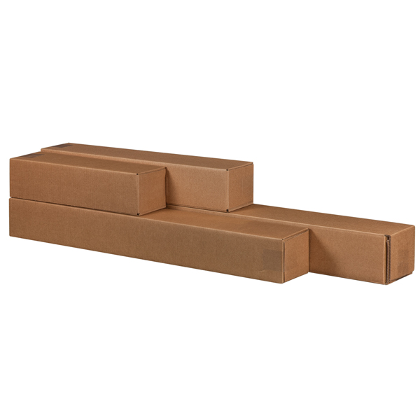 Scatola a tubo Square Box - chiusura a nastro - 10,5 x 10,5 x 63 cm - avana - Bong Packaging - conf. 10 pezzi