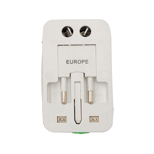 Adattatore da viaggio universale - 2 prese USB - bianco - MKC Melchioni