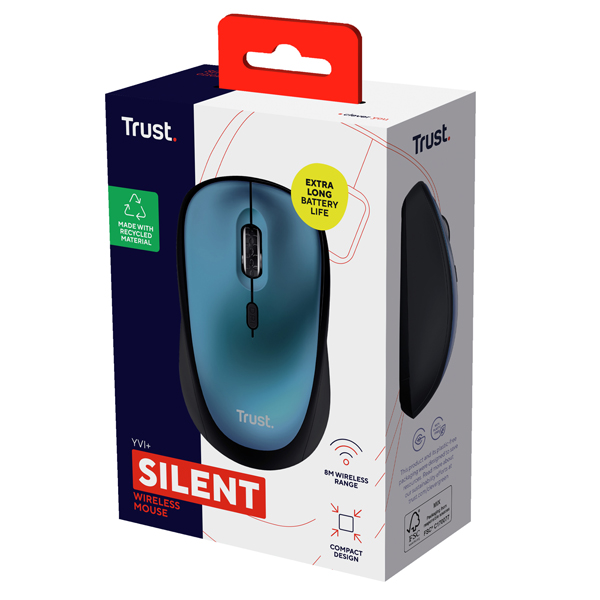 Mouse wireless Yvi+ - silenzioso - blu - Trust