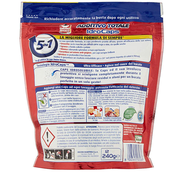 Additivo totale idrocaps 5 in 1 - Omino Bianco - conf. 10 pezzi