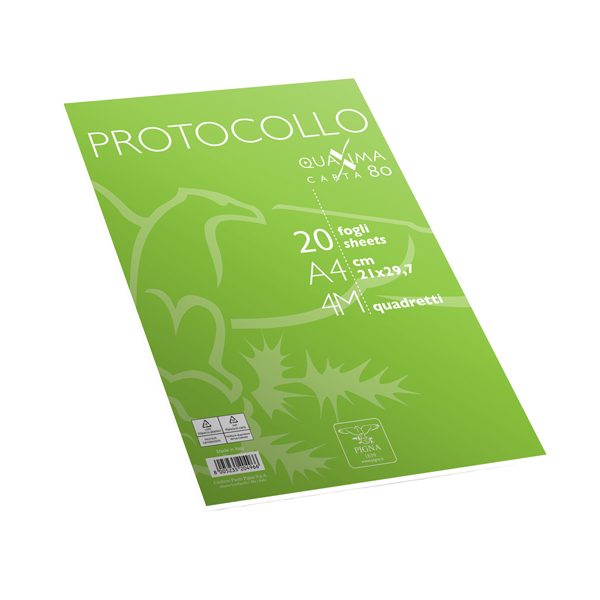 Fogli protocollo - A4 - 4 mm - 80 gr - Pigna - conf. 20 pezzi