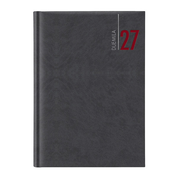 Agenda settimanale 2027 - copertina in carta imbottita - 17 x 24 cm - nero