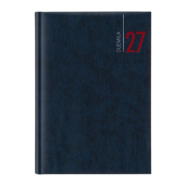 Agenda settimanale 2027 - copertina in carta imbottita - 17 x 24 cm - blu