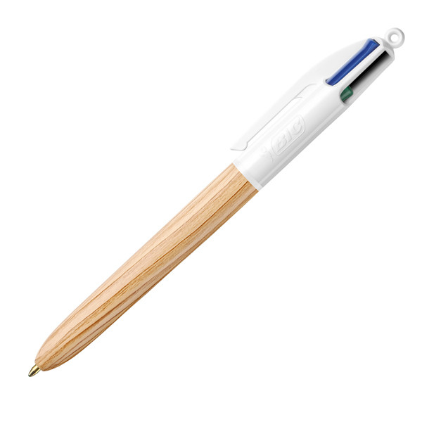 Penna a sfera scatto multifunzione 4 Colours Wood - 1.0 mm - Bic - conf. 12 pezzi