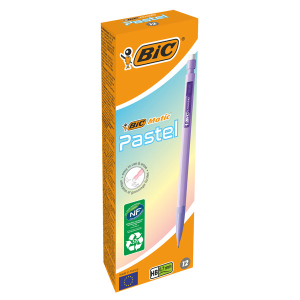 Portamine Matic Pastel - HB - 0,7 mm - fusto colori assortiti - Bic - conf. 12 pezzi