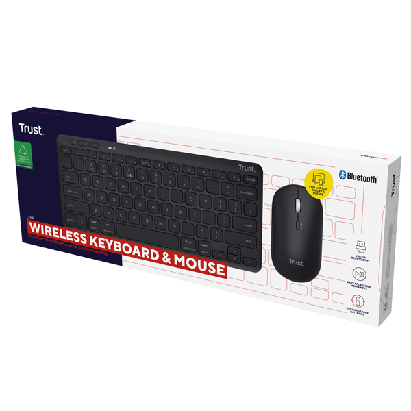 Tastiera e mouse wireless con ricevitore Lyra-Trust