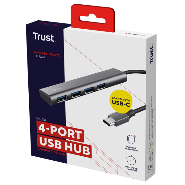 Hub da USB-C a USB-A 3.2 Gen1 4 porte Halyx_Trust