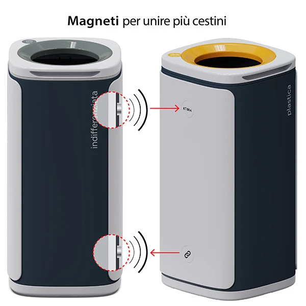 Cestino gettacarte Wastee - per raccolta differenziata - 60 L - Giallo - Kobra