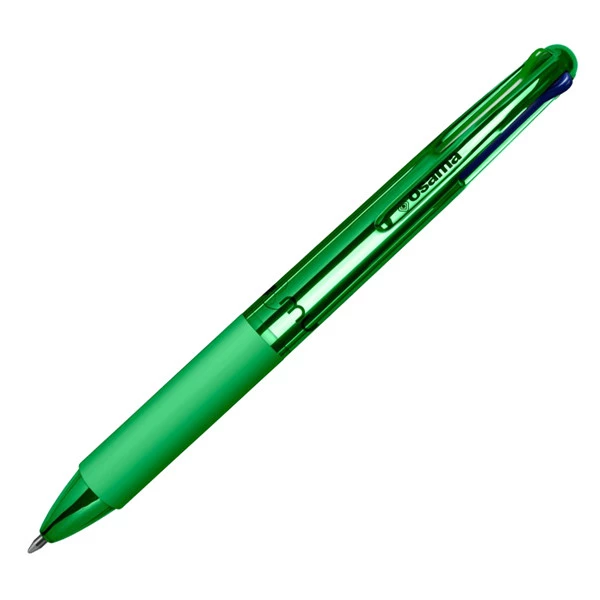 Penna a sfera a scatto 4 Color - fusto cromato - Osama - expo 42 pezzi