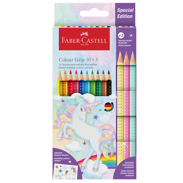 Astuccio 10+3 matite Colour Grip colori assortiti Faber Castell