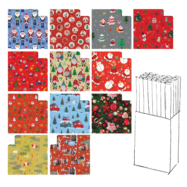 Rotolo carta regalo natale - 3 x 1 m - fantasia bambini - colori assortiti - Rex Sadoch