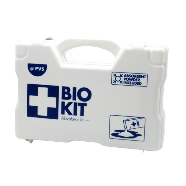 Valigetta per assorbimento liquidi biologici - con polvere addensante - 28,5 x 21 x 8,7 cm- bianco - PVS
