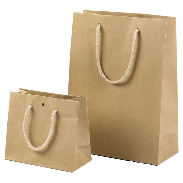 Shopper - 10 x 12 + 6,5 cm - 160 gr - carta kraft - avana - PNP - conf. 12 pezzi