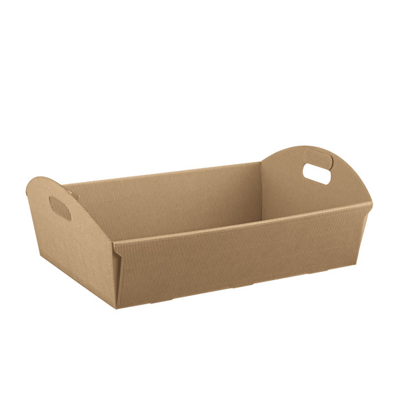 Cesto - 32 x 22 x 8,5 cm - cartone onda - avana - Scotton